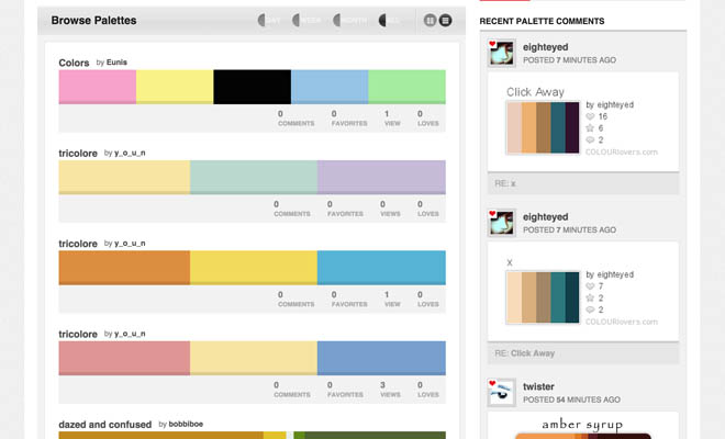 Colour Lovers Palettes