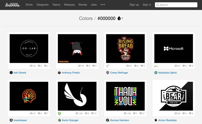 Dribbble Color Search