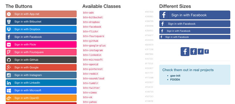 Social Buttons for Bootstrap
