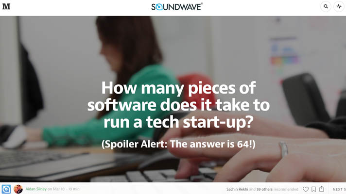 How many pieces of software does it take to run a tech start-up?