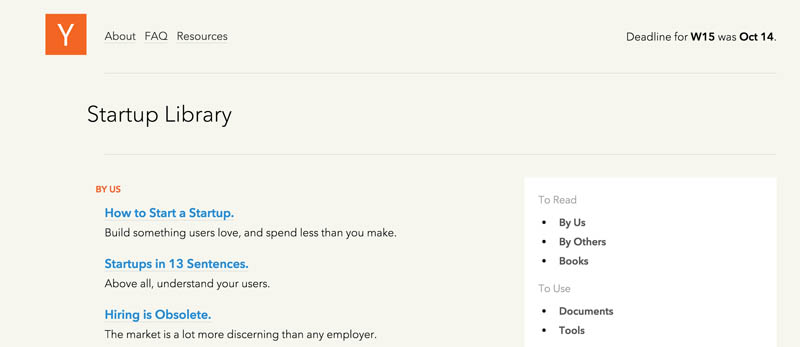 Y Combinator Startup Library