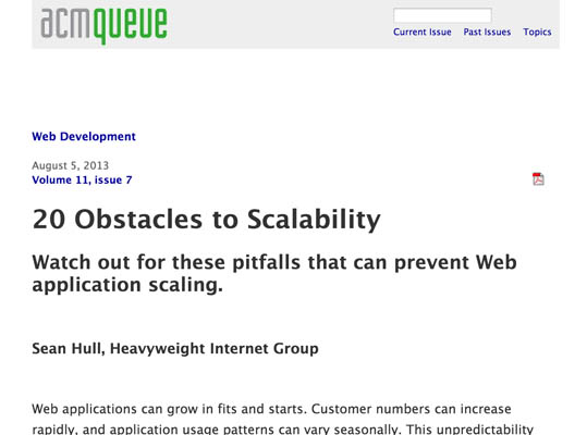 20 Obstacles to Scalability