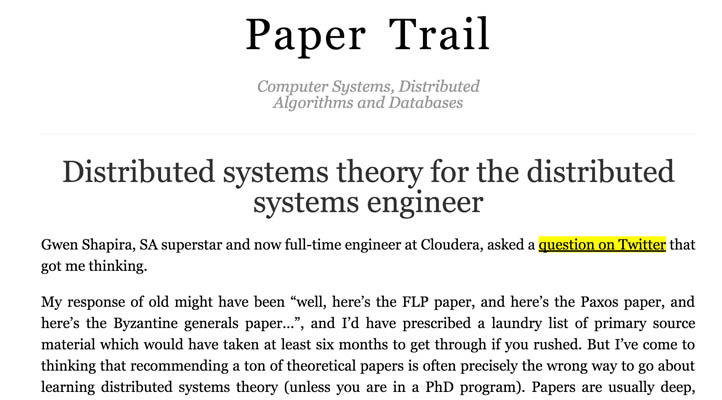 Distributed systems theory for the distributed systems engineer