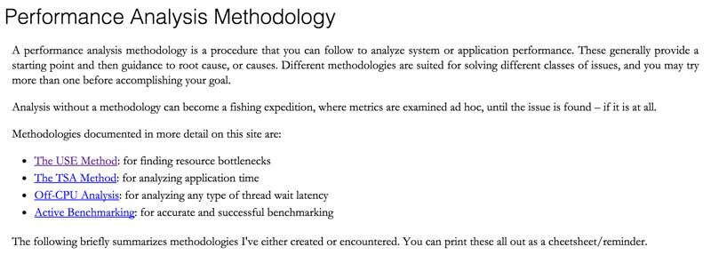 Performance Analysis Methodology
