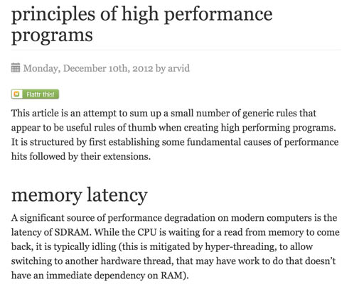 Principles of high performance programs