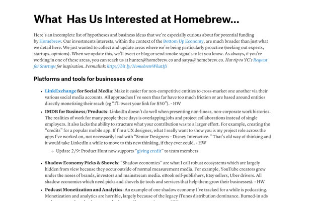 What  Has Us Interested at Homebrew...