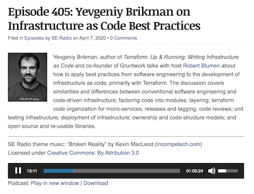 SE Radio Interview: Yevgeniy Brikman on Infrastructure as Code Best Practices